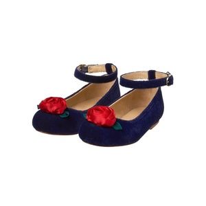 NWT Janie and Jack red rose velvet flat on size 4